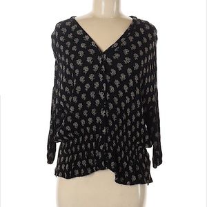 Zara Trafaluc Collection black floral blouse